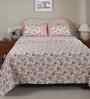 Pink Fruit Print 200 TC Cotton King Size Bed Sheet with 2 Pillow Covers Sensory Bloom Collection