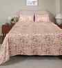 Pink Fruit Print 200 TC Cotton King Size Bed Sheet with 2 Pillow Covers Sensory Bloom Collection