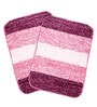 Pink Geometric Microfibre 20x14 Inches Anti Skid Bath Mats (Set of 2)