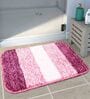 Pink Geometric Microfibre 20x14 Inches Anti Skid Bath Mats (Set of 2)
