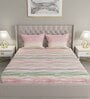 Pink Geometric 144 TC Cotton Queen Sized Bed Sheets with 2 Pillow Covers