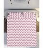 Pink Geometric 180 TC Cotton Super King Bedsheet with 2 Pillow Covers
