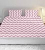 Pink Geometric 180 TC Cotton Super King Bedsheet with 2 Pillow Covers