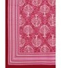 Pink Traditional 200 TC Cotton Double Queen Sized Bedsheet With 2 Pillow Covers