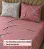 Pink Geometric 400 TC Cotton SuperKing Sized Double Bedsheet with 2 Pillow Covers Luxury Series Collection