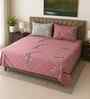 Pink Geometric 400 TC Cotton SuperKing Sized Double Bedsheet with 2 Pillow Covers Luxury Series Collection