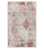 Pink Geometric 4X6 Machine Made Carpet