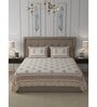 Brown Traditional 600 TC Cotton Double King Sized Bedsheet With 2 Pillow Covers