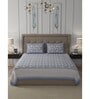 Blue Floral 600 TC Cotton Double King Sized Bedsheet With 2 Pillow Covers