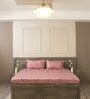 Pink Geometric 600TC Cotton Super King Sized Double Bedsheet with 2 Embroidery Pillow Covers