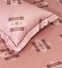 Pink Geometric 600TC Cotton Super King Sized Double Bedsheet with 2 Embroidery Pillow Covers