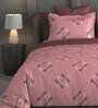 Pink Geometric 600TC Cotton Super King Sized Double Bedsheet with 2 Embroidery Pillow Covers