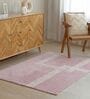 Pink Geometric Hand Tufted 8 Ft X 5 Ft  Dhurrie