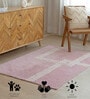 Pink Geometric Hand Tufted 9 Ft X 6 Ft  Dhurrie