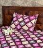 Multicolor Geometric 190 TC 100% Cotton Single Bed Sized Bed Sheets With 1 Pillow Cover