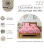 Pink Glace Cotton Floral Print Elastic Fitted King Bedsheet With 2 Pillow Covers