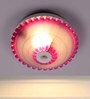 Oval Pink Glass Ceiling Flush Mount