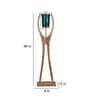 Green Glass Shade Novelty Floor Lamp With Glass & Wood Base