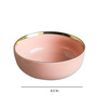 Pink 300ml Pink & Gold Ceramic Dinner Bowl