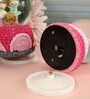 Pink Green Rotating Snow Globe With Music Polyresin & Glass Showpiece
