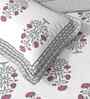 Pink Jaipuri Blockprint 250 TC Pure Cotton King Sized Double Bedsheet with 2 Pillow Covers