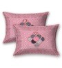 Pink Abstract 120 TC Cotton Queen Sized Bedsheet with 2 Pillow Cover