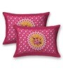 Pink Traditional 120 TC Cotton Queen Sized Bedsheet with 2 Pillow Cover