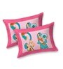 Pink Traditional 120 TC Cotton Queen Sized Bedsheet with 2 Pillow Cover