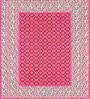 Pink Geometric 120 TC Cotton Queen Sized Bedsheet with 2 Pillow Cover