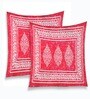 Pink Abstract 120 TC Cotton Queen Sized Bedsheet with 2 Pillow Cover