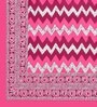 Pink Abstract 120 TC Cotton Queen Sized Bedsheet with 2 Pillow Cover