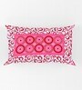 Pink Geometric 120 TC Cotton Queen Sized Bedsheet with 2 Pillow Cover