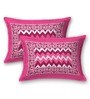 Pink Abstract 120 TC Cotton Queen Sized Bedsheet with 2 Pillow Cover