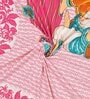Pink Traditional 120 TC Cotton Queen Sized Bedsheet with 2 Pillow Cover