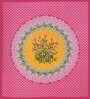 Pink Traditional 120 TC Cotton Queen Sized Bedsheet with 2 Pillow Cover
