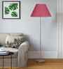 Pink Jute Conical Shade Steel Floor Lamp Steel Base