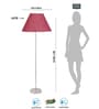 Pink Jute Conical Shade Steel Floor Lamp Steel Base