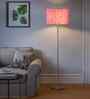Pink Jute Drum Shade Steel Floor Lamp Steel Base