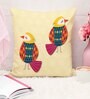 Multicolor Jute Birds Theme 16x16 inches Cushion Covers (Pack of 2)