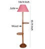 Pink Jute Conical Wooden Floor Lamp