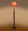 Pink Jute Conical Wooden Floor Lamp