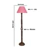 Pink Jute Conical Wooden Floor Lamp