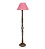 Pink Jute Conical Wooden Floor Lamp