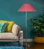 Pink Jute Coolie Shade Floor Lamp Steel Base