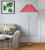 Pink Jute Coolie Shade Floor Lamp Steel Base