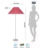 Pink Jute Coolie Shade Floor Lamp Steel Base