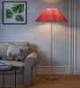 Pink Jute Coolie Shade Floor Lamp Steel Base