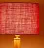 Pink Jute Drum Wooden Floor Lamp