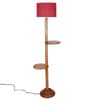 Pink Jute Drum Wooden Floor Lamp