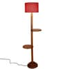 Pink Jute Drum Wooden Floor Lamp